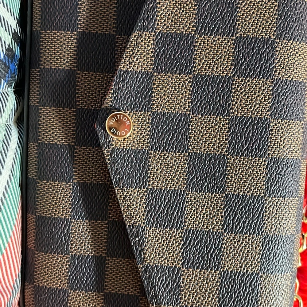 Brown and Red Checkered Bag